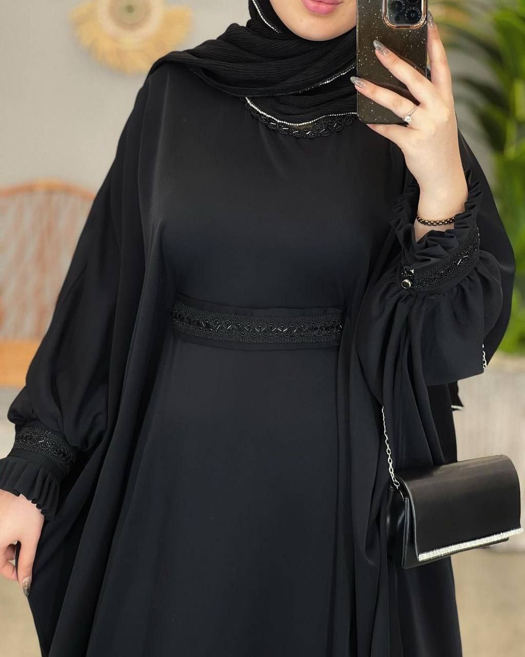 مانتو عبایی استین پلیسه